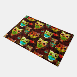 Grungy Owls seamless pattern II + your idea Doormat