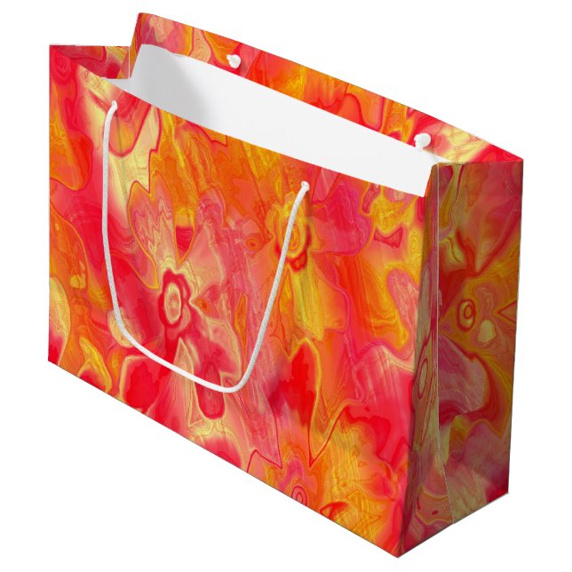 Grungy-Painted-Florals-11- Large Gift Bag (Front Angled)
