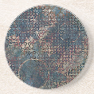 Grungy Patterns with Messy Patchwork of Textures Coaster