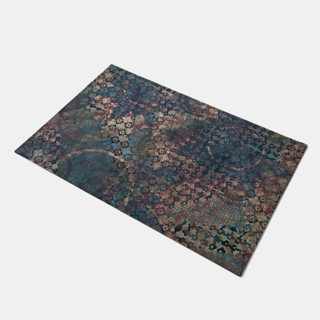 Grungy Patterns with Messy Patchwork of Textures Doormat (Angled)