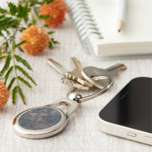 Grungy Patterns with Messy Patchwork of Textures Key Ring
