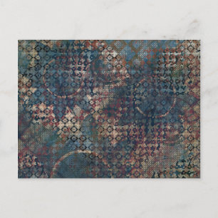 Grungy Patterns with Messy Patchwork of Textures Postcard