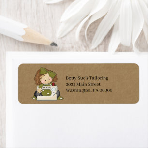 Grungy Primitive Rag Doll Country Return Address L Label