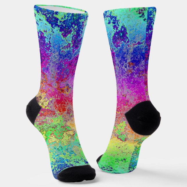 Grungy Rainbow Socks (Angled)