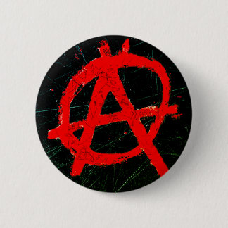 Grungy Red Anarchy Symbol 6 Cm Round Badge