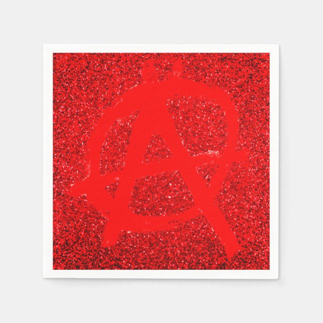Grungy Red Anarchy Symbol Napkin (Front)