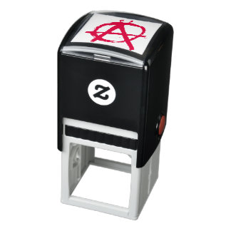 Grungy Red Anarchy Symbol Self-inking Stamp