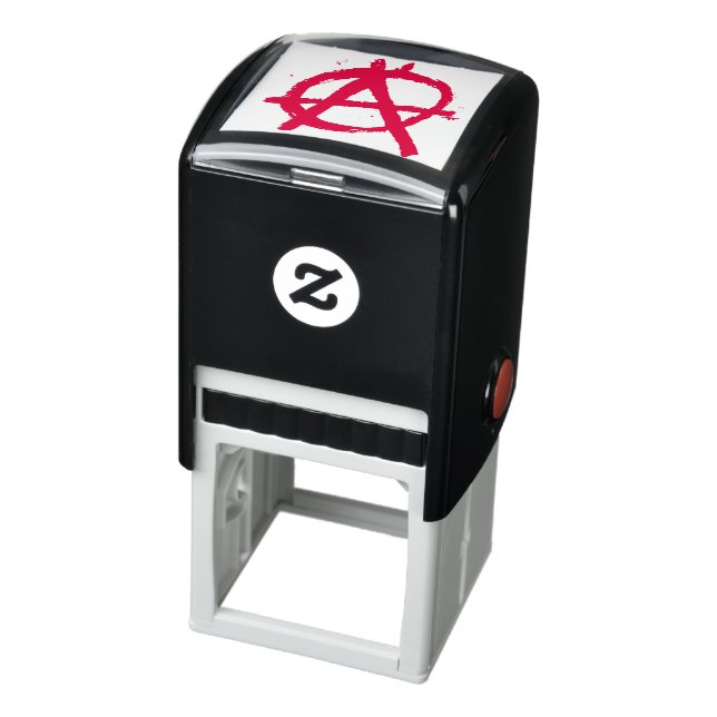 Grungy Red Anarchy Symbol Self-inking Stamp (Product)