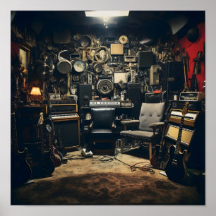 Grungy Rock Music Studio Poster