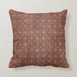 Grungy Rust and Blue Pattern Cushion