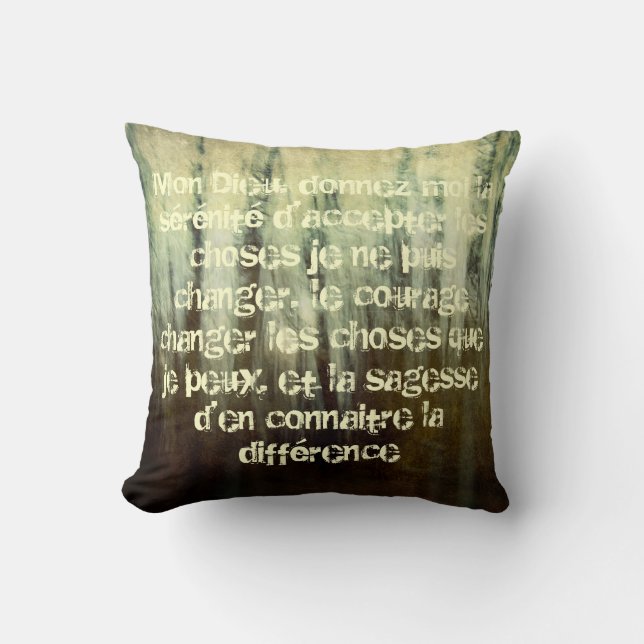 Grungy Serenity Prayer in French Pillow (Front)