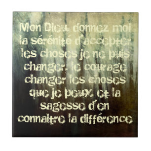 Grungy Serenity Prayer in French Tile