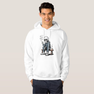 Grungy Skeleton in Hoodie Graphic Art 