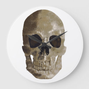 Grungy Skull  Large Clock