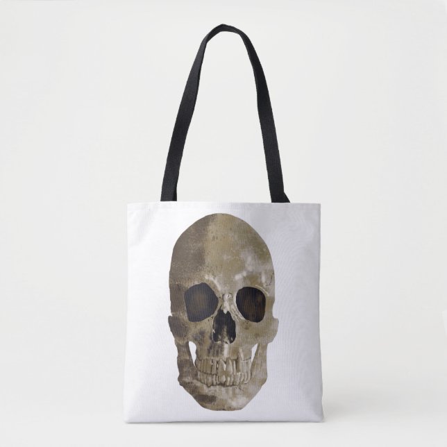 Grungy Skull Tote Bag (Front)