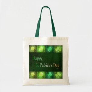 Grungy St. Patrick's Day Shamrocks - Budget Tote