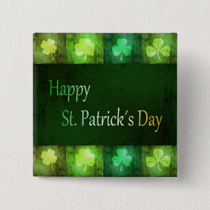 Grungy St. Patrick's Day Shamrocks - Button