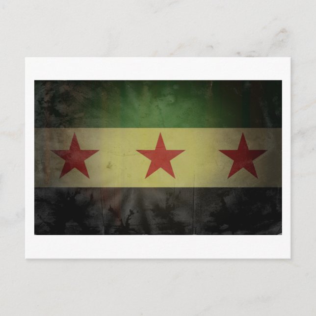 Grungy Syria Flag Postcard (Front)