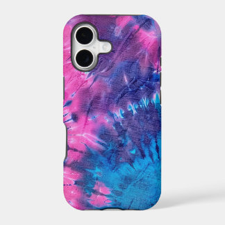 Grungy Textured Pink Blue Purple Tie Dye