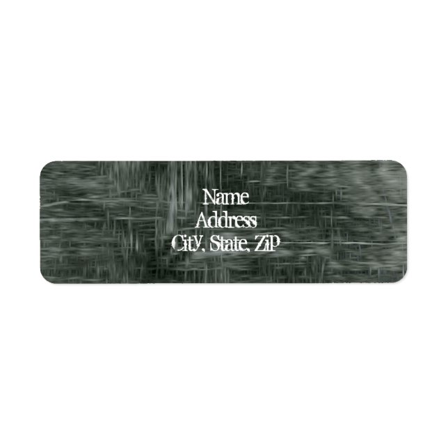 Grungy threadbare fabric return address label (Front)
