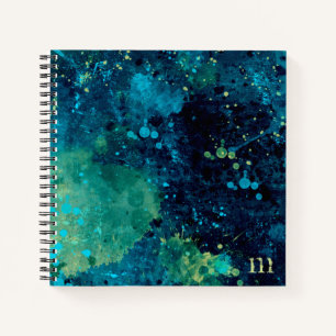 Grungy Turquoise and Yellow Notebook