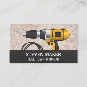 Grungy Wall Background   Power Drill Business Card