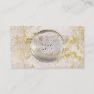 Grungy Wall Golden Foil Glass White Fall Vip Business Card