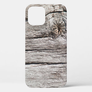 Grungy weathered horizontal silvery unpainted barn iPhone 12 case