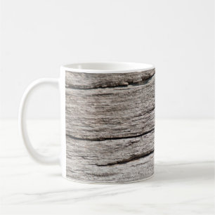 Grungy weathered horizontal silvery unpainted barn coffee mug