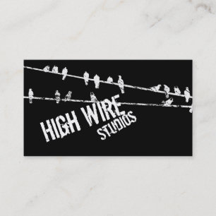 Grungy Wire & Birds Business Card