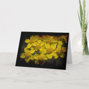 Grungy Yellow Wildflowers Valentine's Holiday Card