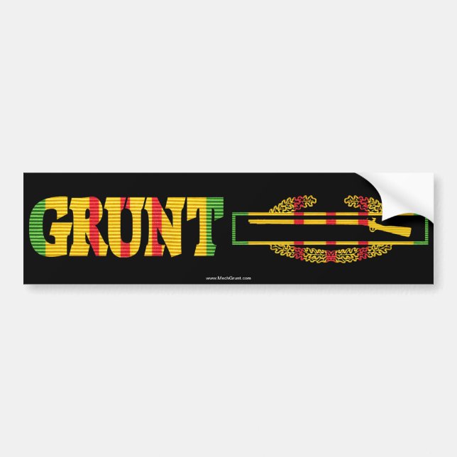 GRUNT Combat Infantryman Badge Bumper Sticker (Front)