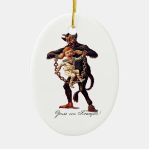 Gruss vom (Greetings From) Krampus Ceramic Tree Decoration