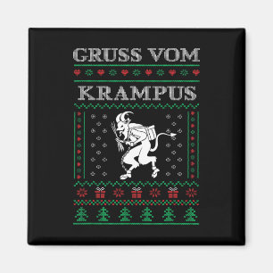 Gruss Vom Krampus Goth Ugly Christmas Sweater Kram Magnet