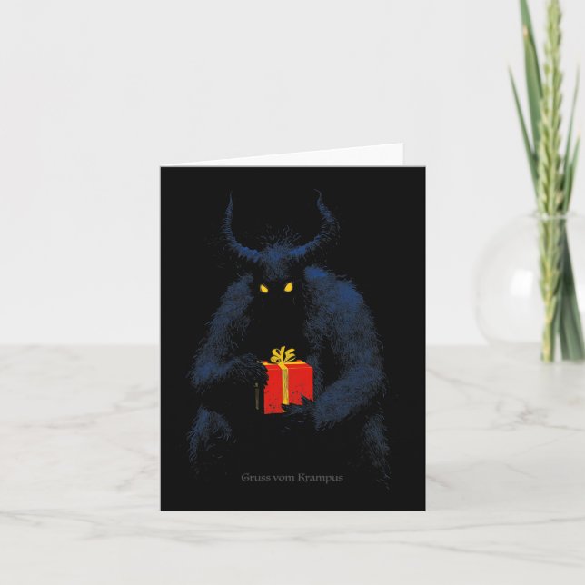 Gruss Vom Krampus Horns Holiday Christmas Vintage  Card (Front)