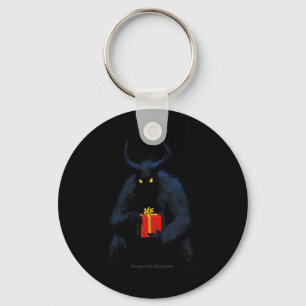 Gruss Vom Krampus Horns Holiday Christmas Vintage Key Ring
