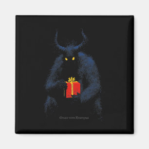 Gruss Vom Krampus Horns Holiday Christmas Vintage Magnet