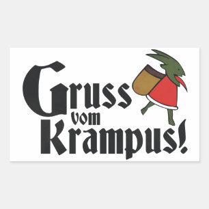 Gruss Vom Krampus Rectangular Sticker
