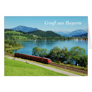 Grußkarte Gruß aus Bayern mit großem Alpsee