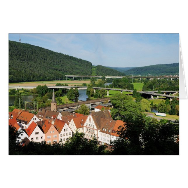 Grußkarte mit Gemünden a. Main (Front Horizontal)