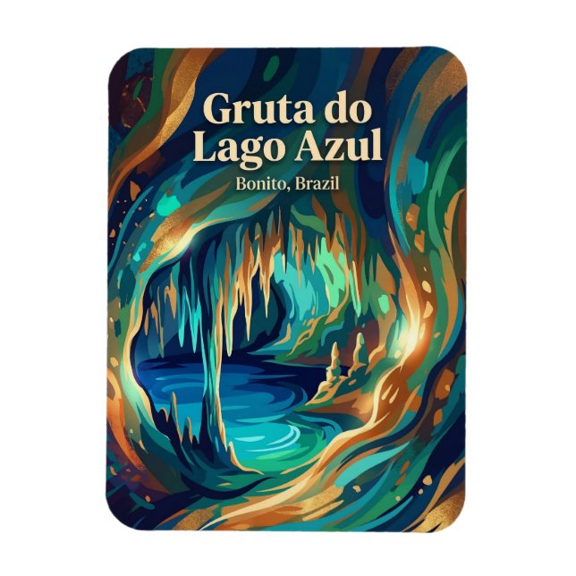 Gruta do Lago Azul Brazil Magnet (Vertical)