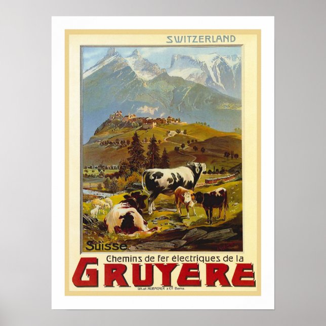 Gruyere Vintage Travel Poster (Front)