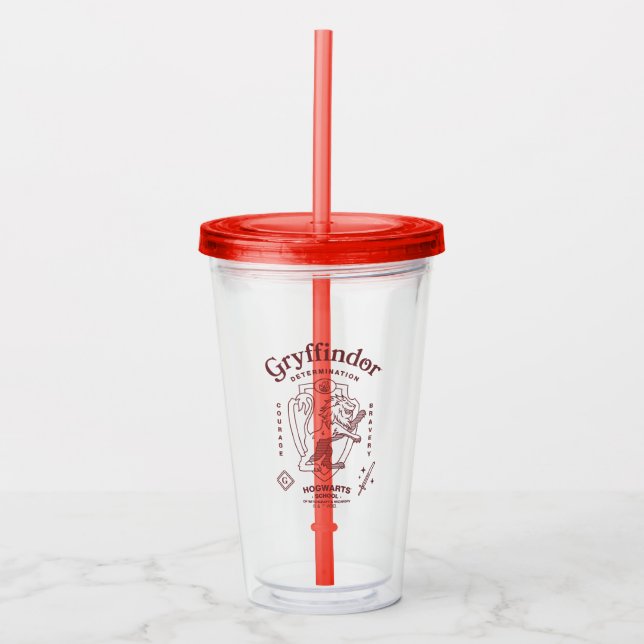 GRYFFINDOR™ Determination Courage Bravery Crest Acrylic Tumbler (Front)