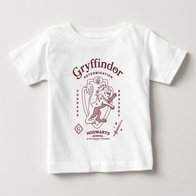 GRYFFINDOR™ Determination Courage Bravery Crest Baby T-Shirt (Front)