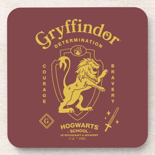 GRYFFINDOR™ Determination Courage Bravery Crest Coaster (Front)