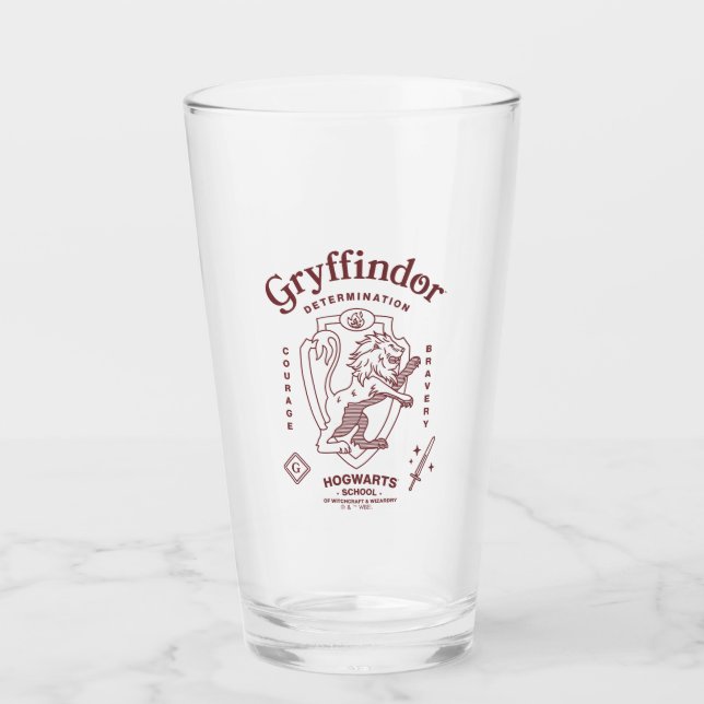 GRYFFINDOR™ Determination Courage Bravery Crest Glass (Front)