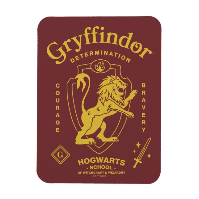 GRYFFINDOR™ Determination Courage Bravery Crest Magnet (Vertical)