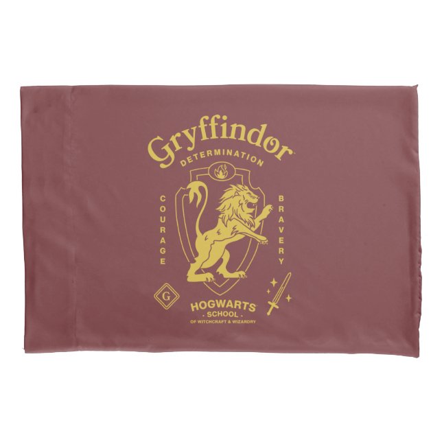 GRYFFINDOR™ Determination Courage Bravery Crest Pillowcase (Front)