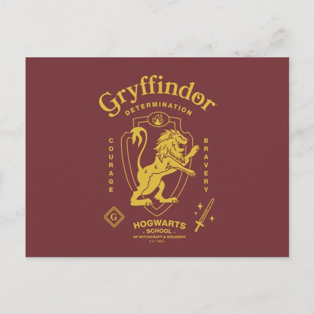 GRYFFINDOR™ Determination Courage Bravery Crest Postcard (Front)