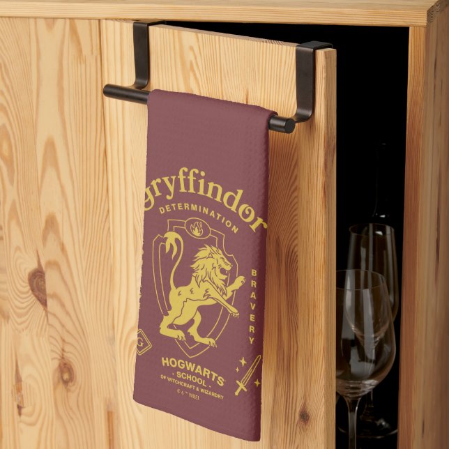 GRYFFINDOR™ Determination Courage Bravery Crest Tea Towel (Thirds Fold)